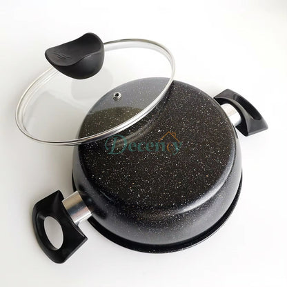 StoneLuxe Granite Coating Non-Stick Cooking Pot – Durable, Scratch-Resistant