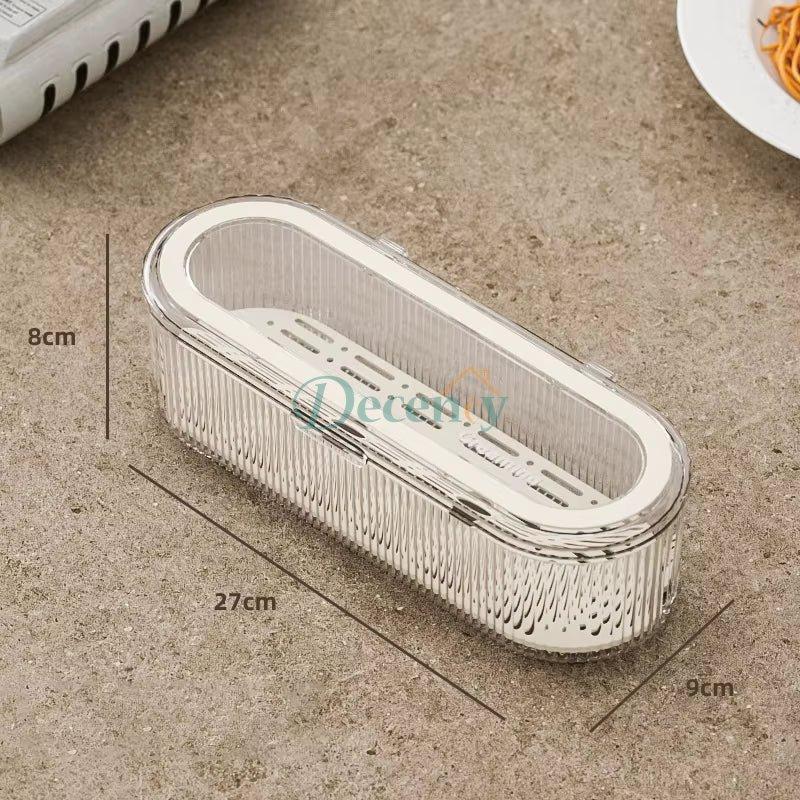 2 in 1 Cutlery Organizer, Kitchen Utensil Organizer with Draining Tray