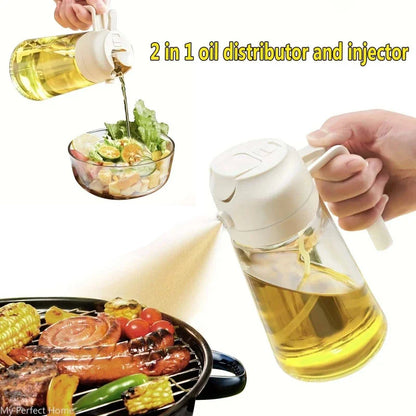 Multifunctional Glass Oil Spray Bottle And Dispenser 450ml