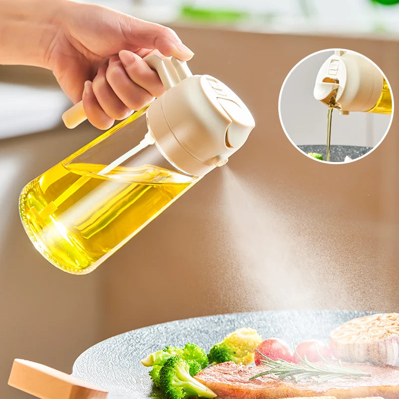 Multifunctional Glass Oil Spray Bottle And Dispenser 450ml