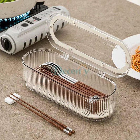 2 in 1 Cutlery Organizer, Kitchen Utensil Organizer with Draining Tray