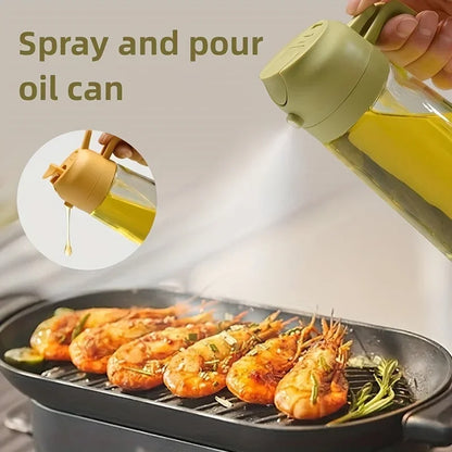 Multifunctional Glass Oil Spray Bottle And Dispenser 450ml