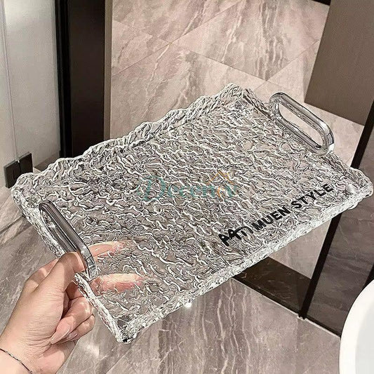 Luxury Acrylic Crystal Vanity Tray with Handles