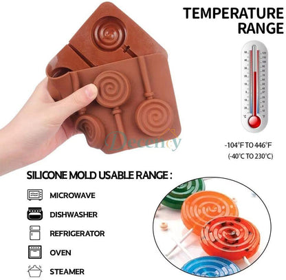 Silicone Lollipop Mould Reusable DIY Candy Chocolate Sucker Molds