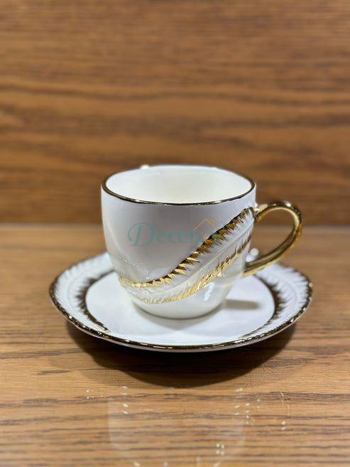 Coffee Mug Tea Set of 6 Cup and Plate Small ( 1 )