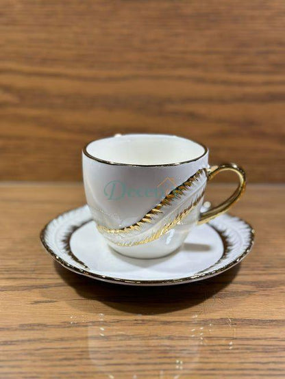 Coffee Mug Tea Set of 6 Cup and Plate Small ( 1 )