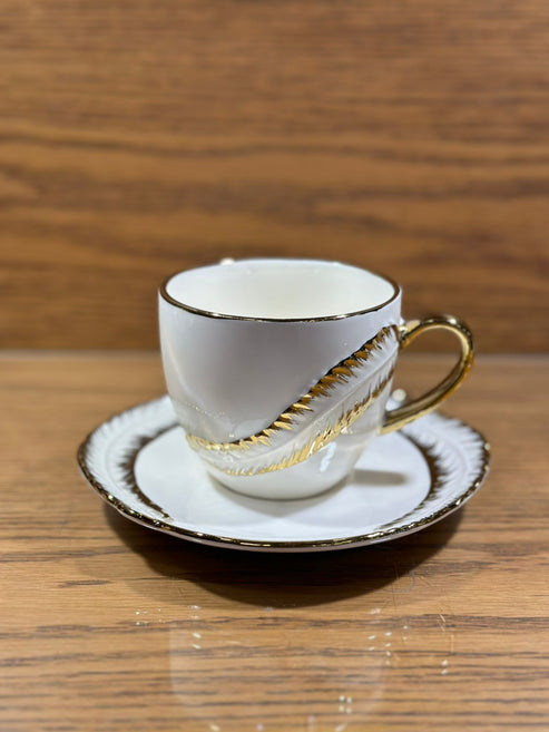 Coffee Mug Tea Set of 6 Cup and Plate Small ( 1 )
