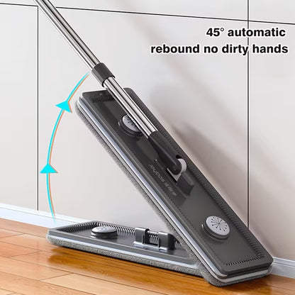 Heavy-Duty -in- Flat Mop and Bucket with Wringer System Dual-Tank