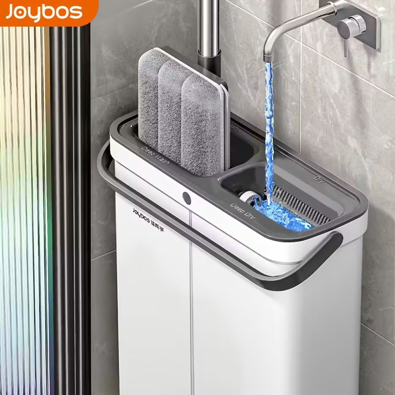 Heavy-Duty -in- Flat Mop and Bucket with Wringer System Dual-Tank