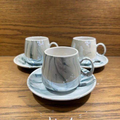 Ceramic Cups With Saucers Set of 6