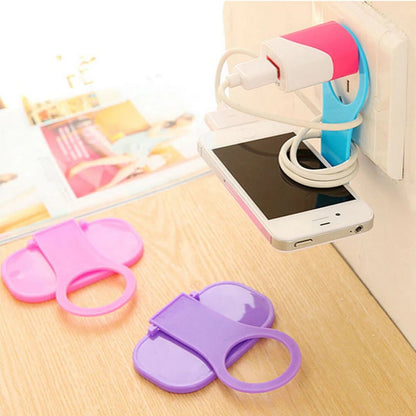 3PCS Wall Mount Folding Mobile Phone Charging Rack Hanging Holder