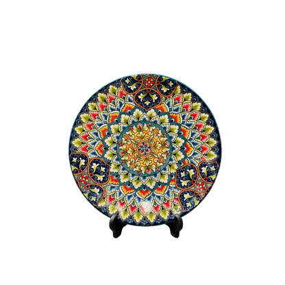 10-inch artisan hand-painted mandala accent plate for home decor