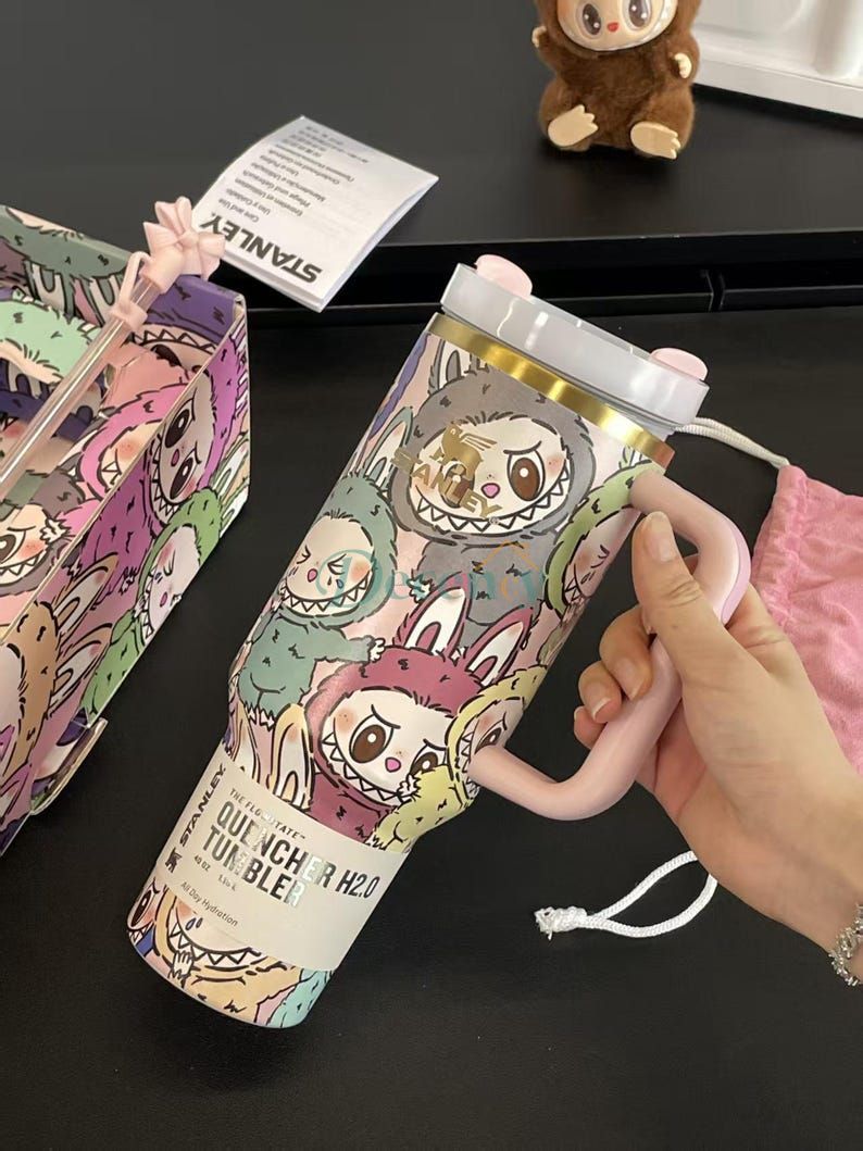 Limited Edition Labubu Stanley Cup 40oz – Cute Cartoon Tumbler