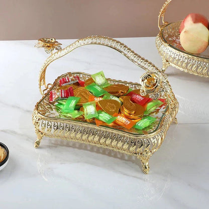 Nordic Style Golden Glass Fruit Plate