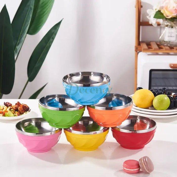 Premium Colorful Steel Soup Bowl – 14cm Stainless Steel Serving Bowl