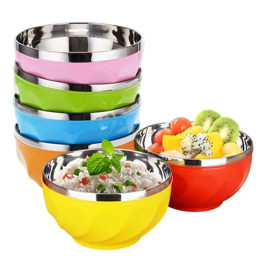 Premium Colorful Steel Soup Bowl – 14cm Stainless Steel Serving Bowl