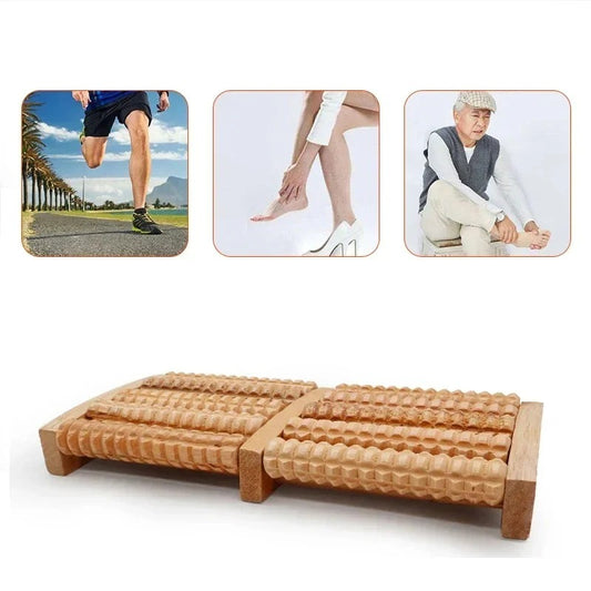 Premium Wooden Acupressure Foot Roller Massager