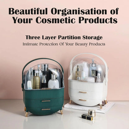 Cute Makeup Cosmetics Organizer Box With Drawer Storage