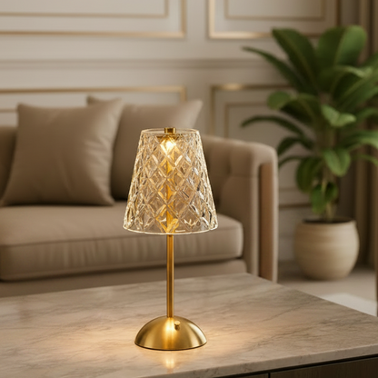 Crystal Diamond Table Lamp - Rechargeable LED Touch Control