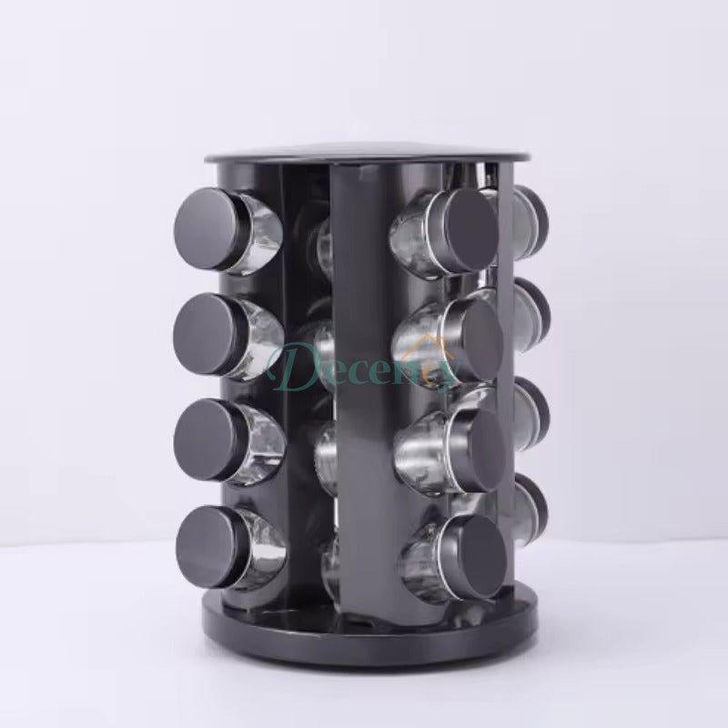 16 & 12  Pcs Stainless Steel Black Spice Jars