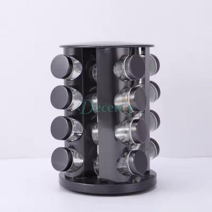 16 & 12  Pcs Stainless Steel Black Spice Jars