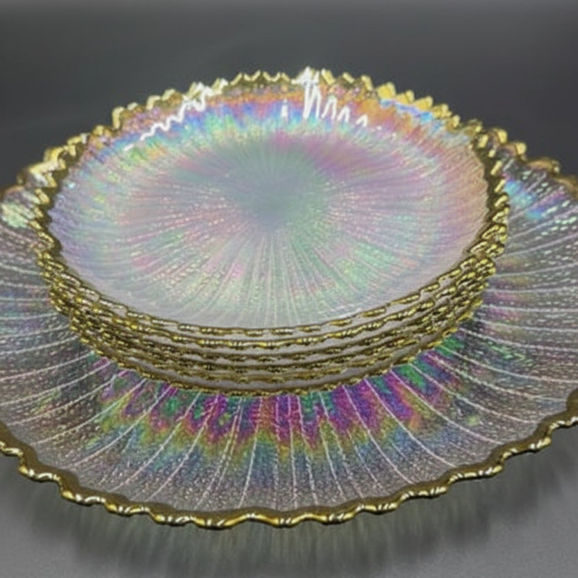 7 Pcs Rainbow Glass Turkish Cake Set