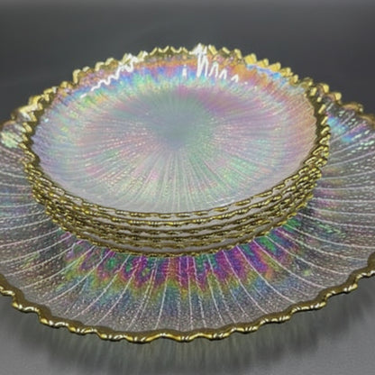 7 Pcs Rainbow Glass Turkish Cake Set