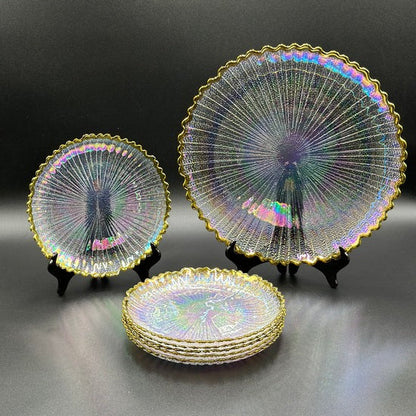 7 Pcs Rainbow Glass Turkish Cake Set