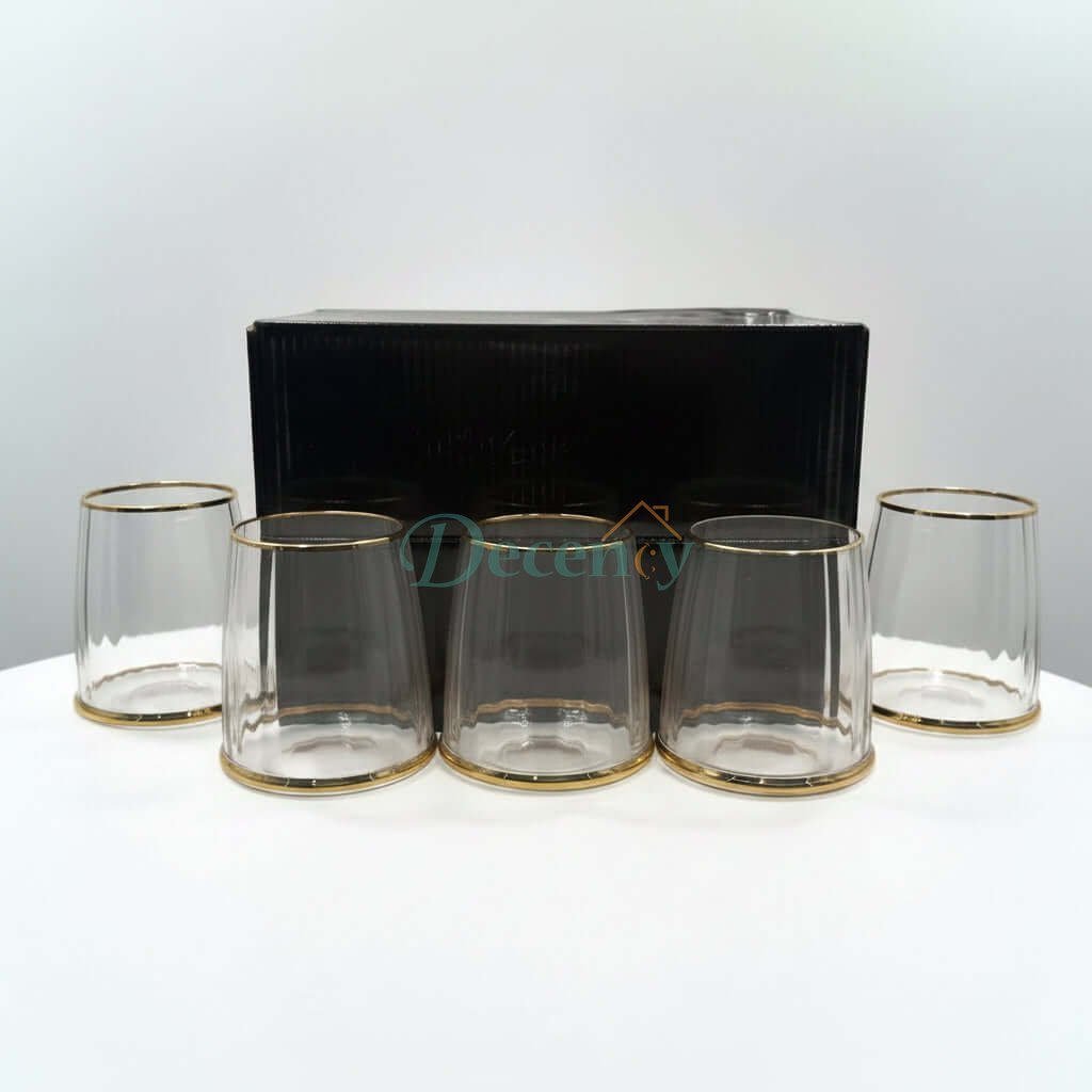 Modern Gold-Rimmed Glass  – 6-Piece Imported Set