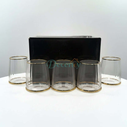Modern Gold-Rimmed Glass  – 6-Piece Imported Set