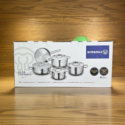 Korkmaz Alfa Cookware Set of 9 Pcs