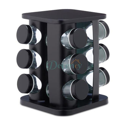 16 & 12  Pcs Stainless Steel Black Spice Jars