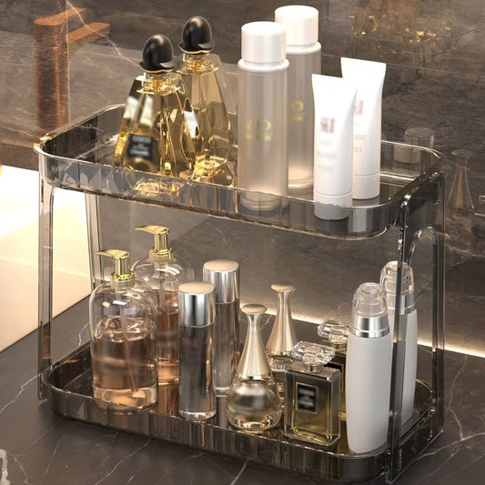 Elegant 2-Tier Acrylic Vanity Organizer - Maximize Your Space