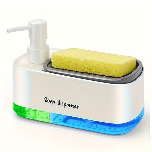 2 in 1 Hand and Dish Soap Dispenser Set with Tray for Kitchen Sink Countertop Storage Organizer