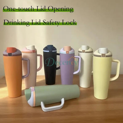 Tumbler with Handle Double-Wall Thermal Cup 40oz/1200ml