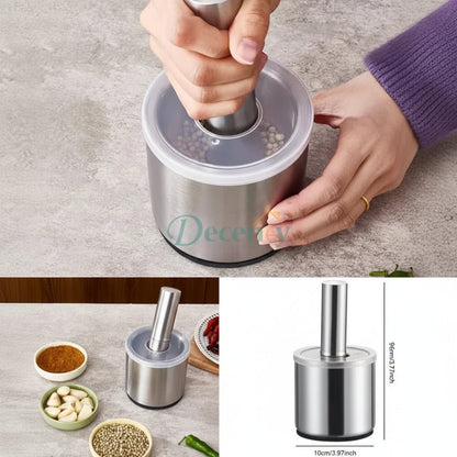 Stainless Steel Mortar and Pestle Kitchen Food Tools - Golden