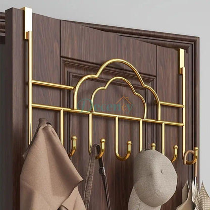 Wall-Mounted Gold Metal Clothes Hanger – Space-Saving Luxury for Modern Interiors
