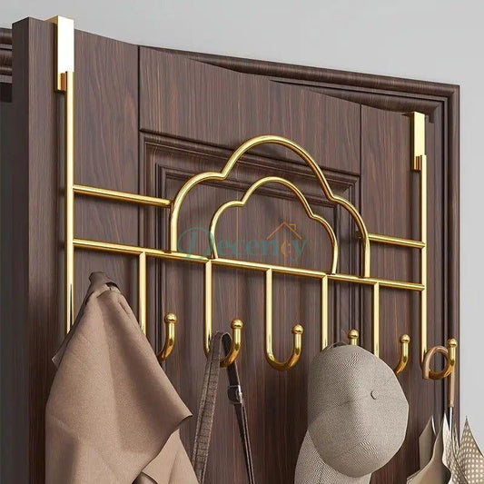 Wall-Mounted Gold Metal Clothes Hanger – Space-Saving Luxury for Modern Interiors