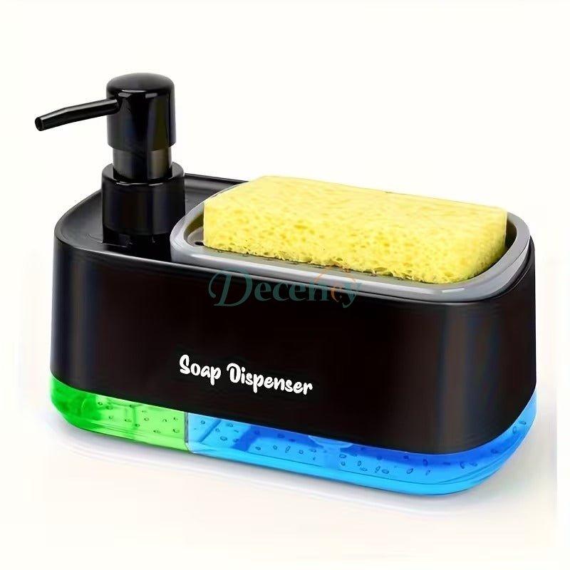 2 in 1 Hand and Dish Soap Dispenser Set with Tray for Kitchen Sink Countertop Storage Organizer