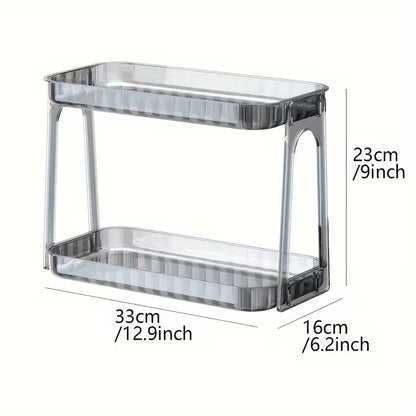 Elegant 2-Tier Acrylic Vanity Organizer - Maximize Your Space