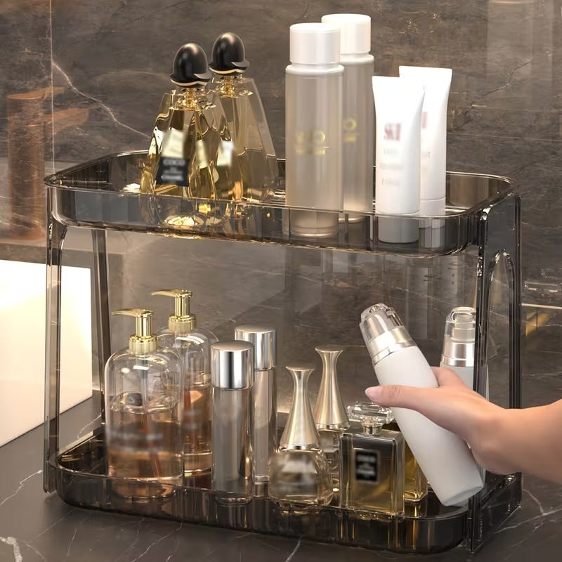 Elegant 2-Tier Acrylic Vanity Organizer - Maximize Your Space