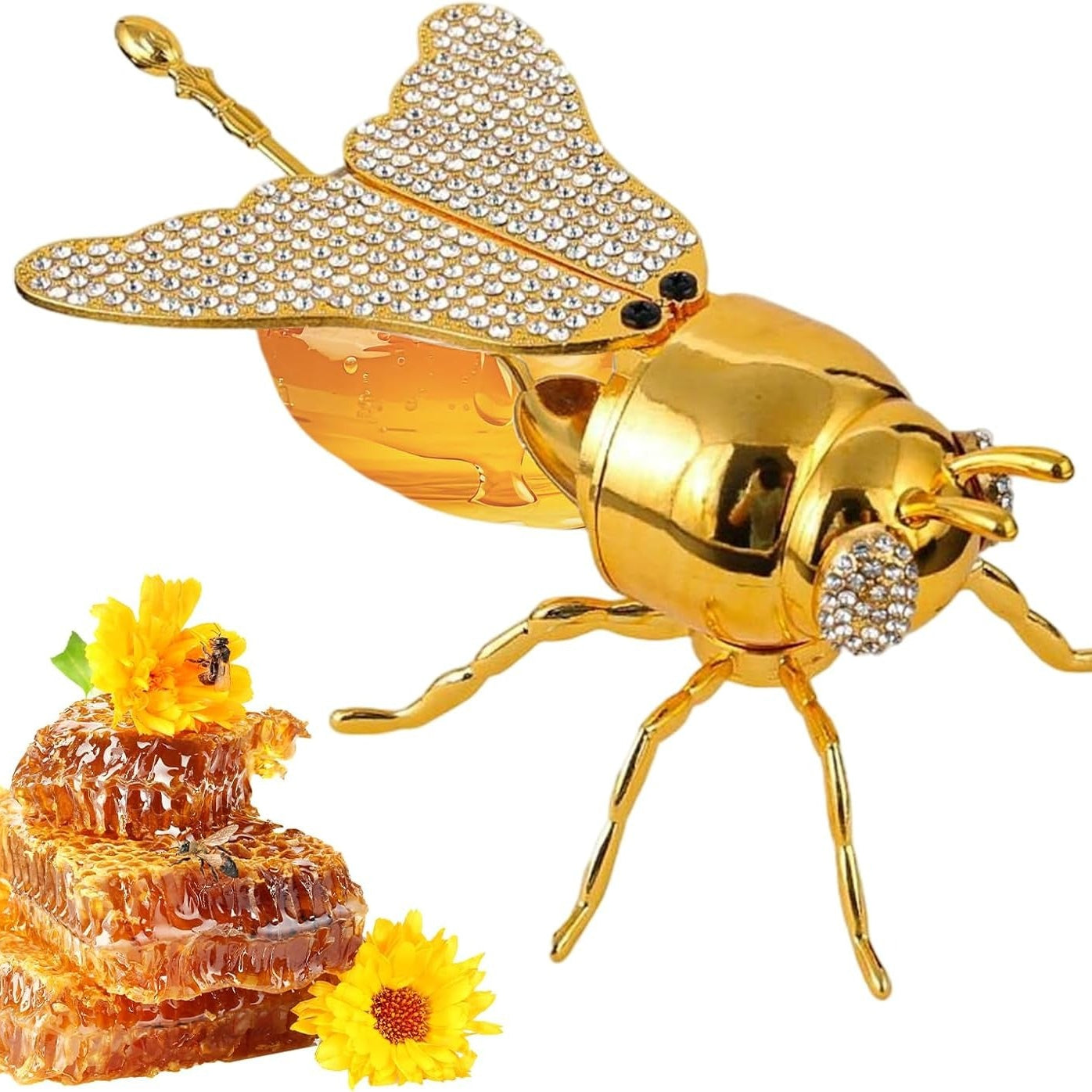Bee Shaped Honey Jar Glass