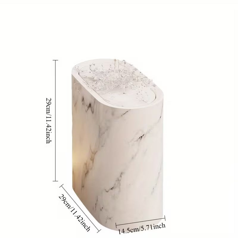 Marble Pattern Trash Can | Modern Bathroom & Kitchen Bin with Lid