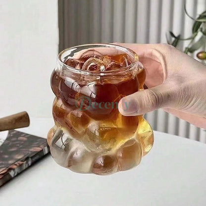 Grape Shaped Glass Coffee Cup Without Handle, Personalized Ins Style, Heat-Resistant High Borosilicate