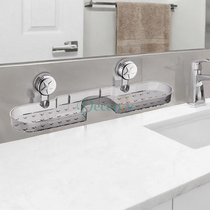 Clear Acrylic Suction Wall Shelf for Bathroom