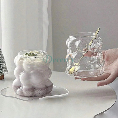 Grape Shaped Glass Coffee Cup Without Handle, Personalized Ins Style, Heat-Resistant High Borosilicate