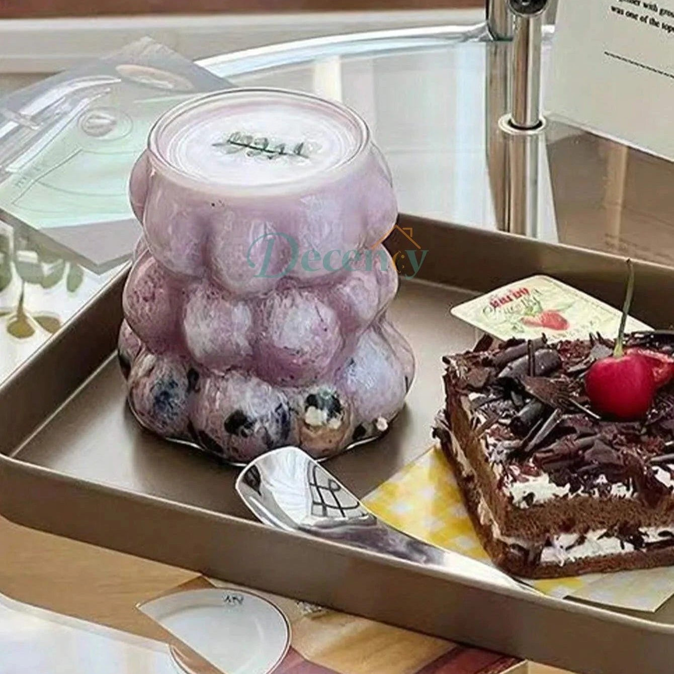 Grape Shaped Glass Coffee Cup Without Handle, Personalized Ins Style, Heat-Resistant High Borosilicate