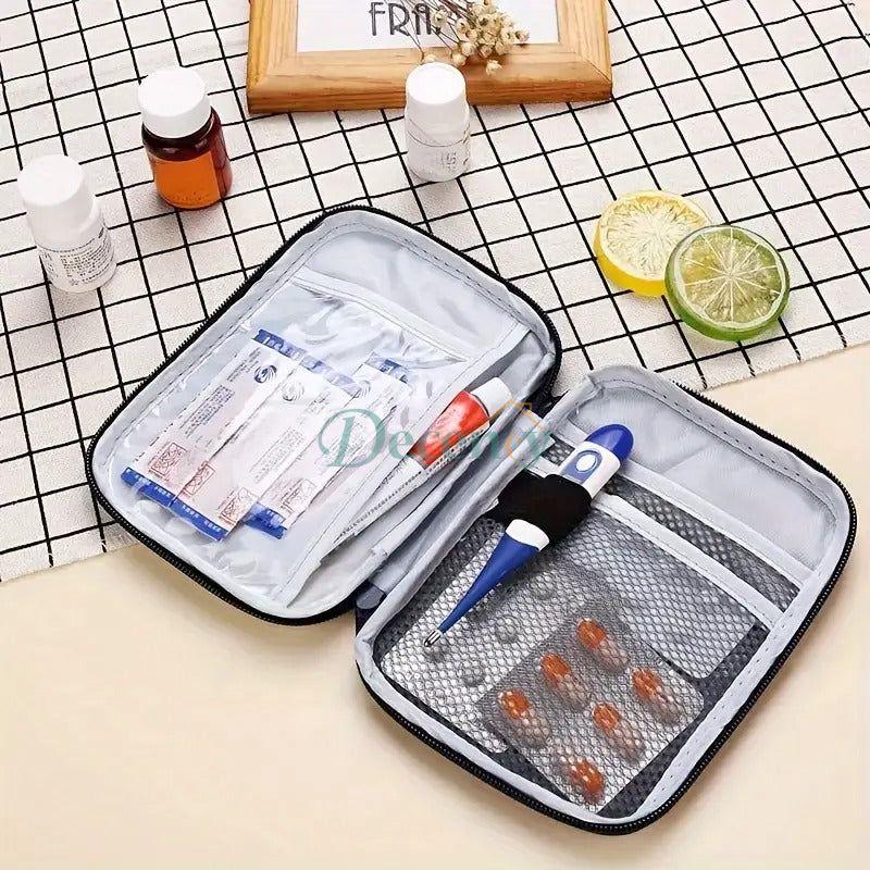 One Carrying Portable First Aid Kit, Small Medicine Bag, Emergency Medical Relief Pack for Business Trips and Travel