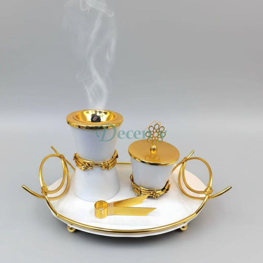 Decorative Modern Incense Burner, Set Bakhoor Incense Holder for a Luxurious Home Fragrance Experience
