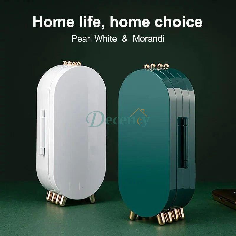 Folding Portable Jewelry Organizer Box with 153 Holes for Earrings and Necklaces